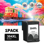 Cartucho de tinta negra de alto rendimiento para HP 304XL Compatible con HP Deskjet 2620 2630 2632 3720 3721 3723 3724 3730 y Envy 5010 5020 5030 5032 5034 5052 5055 - Remanufacturado, reemplazo rentable, fácil instalación, duradero y confiable
