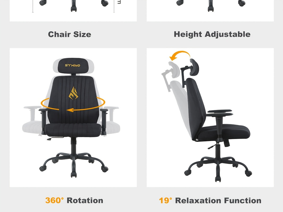 Silla de oficina para teletrabajo y estudio | 150Kg y Ajustable