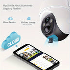 Cámara de seguridad exterior Arenti de 3MP con energía solar, PTZ 360° Pan-Tilt-Zoom, visión nocturna a color, sensor de movimiento PIR, audio bidireccional, foco y alarma de sirena, alta calidad, WiFi inalámbrico, alimentada por batería y USB, grabación