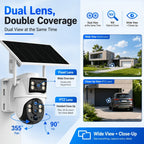 Cámara de Seguridad Exterior XIAOVV: Ofrece Versiones WiFi 2.4G o 4G LTE; Cámara PTZ con Zoom de 10x | Carga Solar | Rotación Horizontal de 355° y Rotación Vertical de 90° | Detección de Movimiento con IA, Área de Detección, Audio Bidireccional, Almacenam