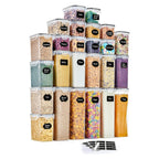Tarros de Almacenamiento Sellados con Tapas - Juego de 25 Piezas, Contenedores de Cocina, Ideales para Organizar Cocina/Armario/Caravana/Despensa, Perfectos para Almacenar Espaguetis, Harina, Granos y Alimentos Secos, Esencial para el Hogar, Alta Calidad,