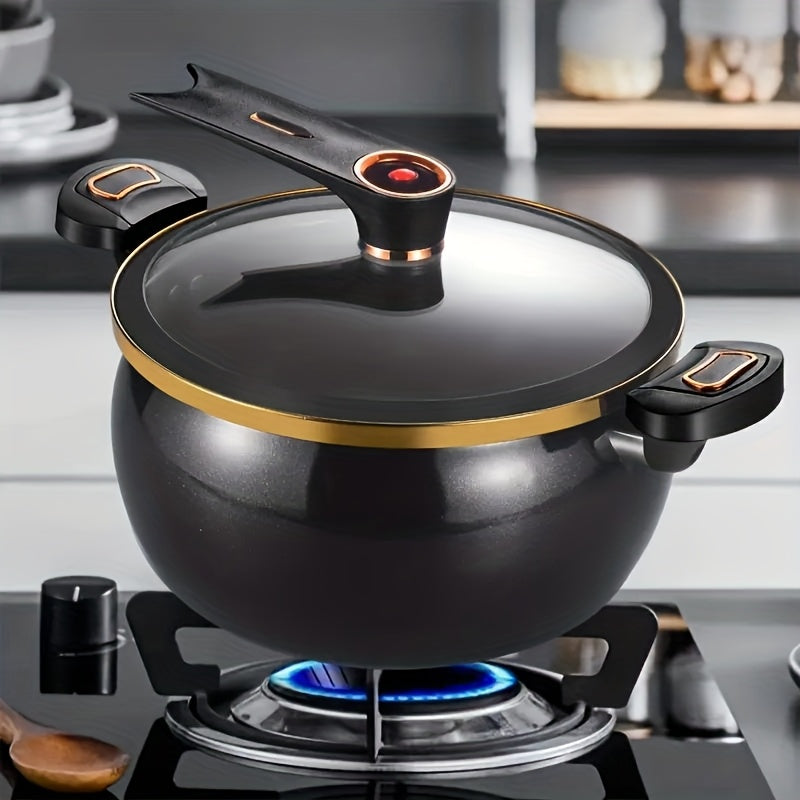 Olla para Sopa Multifuncional de Gran Capacidad 7L para el Hogar, Olla de Hierro Exquisita, Olla para Sopa Multifuncional de Alta Calidad, Artefacto para Guiso Lento Fresco y Tierno, Utensilios de Cocina Perfectos para Reuniones en el Patio al Aire Libre,