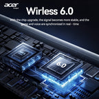 Auriculares Bluetooth | [Producto oficial auténtico de Acer] Auriculares inalámbricos TWS OHR617 con graves profundos, sonido estéreo, batería de