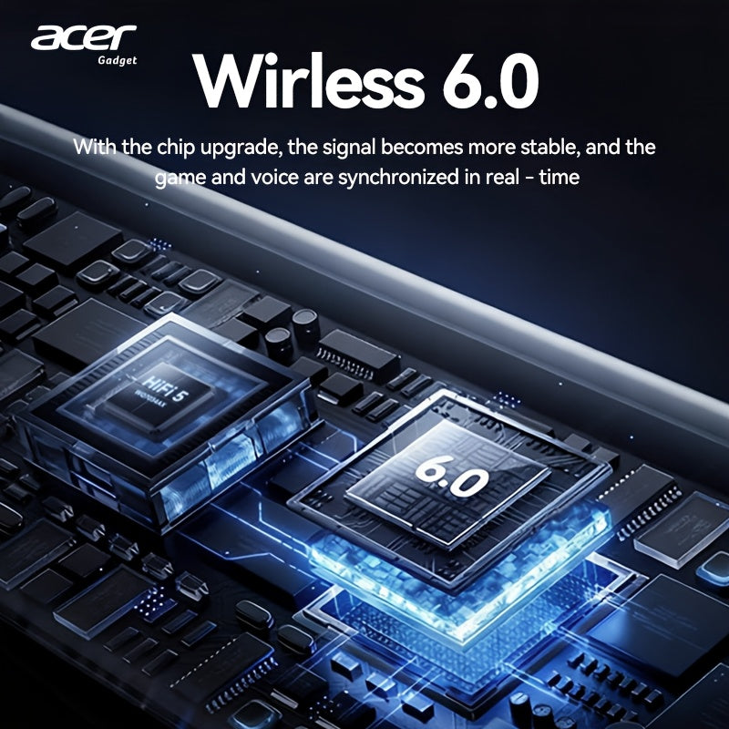 Auriculares Bluetooth | [Producto oficial auténtico de Acer] Auriculares inalámbricos TWS OHR617 con graves profundos, sonido estéreo, batería de