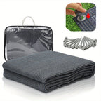 Colchoneta de Camping de Alta Calidad - Transpirable - Antideslizante - Gris Azulado - con 12 Agujeros, 13 Estacas y Bolsa de Transporte - 250/300/350/400/500/550/600Cm