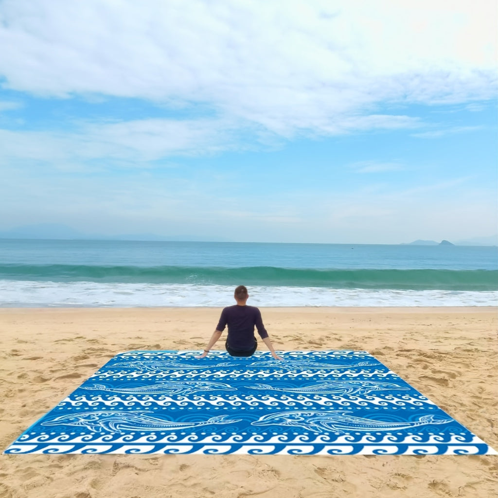 Manta de playa compacta ultraligera resistente al agua y arena de 304,8 x 274,32 pulgadas/210,82 x 200,66 pulgadas. Ideal para la playa, el parque, el césped, el camping, senderismo, conciertos y equipo al aire libre.