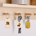 Dofiki Juego de 30/60 Llaveros de Madera, Redondos/Cuadrados/Ovalados, Grabados con Láser, Adecuados para Regalos Hechos a Mano de Bricolaje, Varios Llaveros y Etiquetas para Llaves