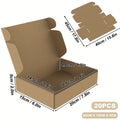 Juego de 20 cajas de regalo marrones hechas de cartón plegable, ideales para el transporte y disponibles en varios tamaños