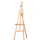 Caballete de Madera para Pintar de Pino Natural, Altura 120-145-170 cm, Soporte de Lienzos, Cuadros y Fotografías, Regulable y Plegable, Manualidades Niños y Adultos