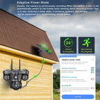 Cámara solar con WiFi V380 PRO de 3 lentes, 1080P, resistente al agua, HD, para exteriores, CCTV, visión nocturna, audio bidireccional, cámara de red con seguimiento de movimiento, cámara PTZ, seguimiento automático, alarma y visión nocturna en color, rot