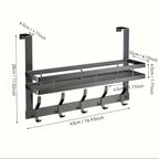 1 estante de almacenamiento para colgar sobre la puerta, fácil de instalar, sin necesidad de taladrar, estilo contemporáneo, extremo pintado, organizador de almacenamiento que ahorra espacio, adecuado para dormitorio, baño y cocina