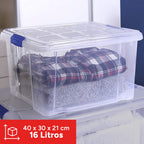 Caja Almacenamiento plástico para Guardar y Ordenar Juguetes, Libros, Documentos, Ropa, Mantas. Cierre Hermético, Gran Capacidad y Resistencia - Dekohome