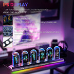 Reloj digital RGB de tubo Nixie con luz de noche y cable USB, reloj analógico IPS que brilla, compatible con calibración de hora Wi-Fi, control por aplicación, modo clima, para decorar escritorio, habitación, para regalo