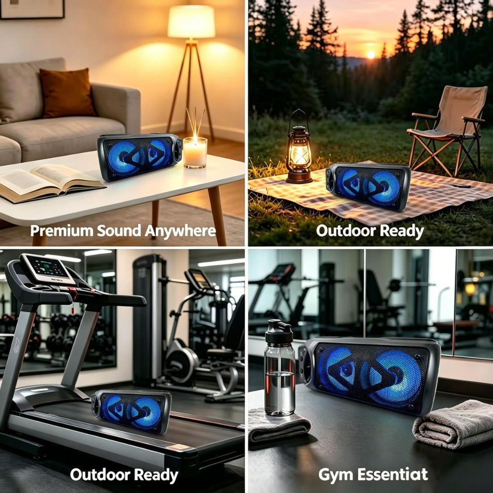Altavoz subwoofer Bluetooth de grado profesional, diseño ligero y portátil, alto rendimiento de campo de sonido dinámico, efecto de iluminación ambiental RGB, excelente calidad de sonido, esencial para fiestas, audio de moda, interfaz USB, karaoke, fiesta