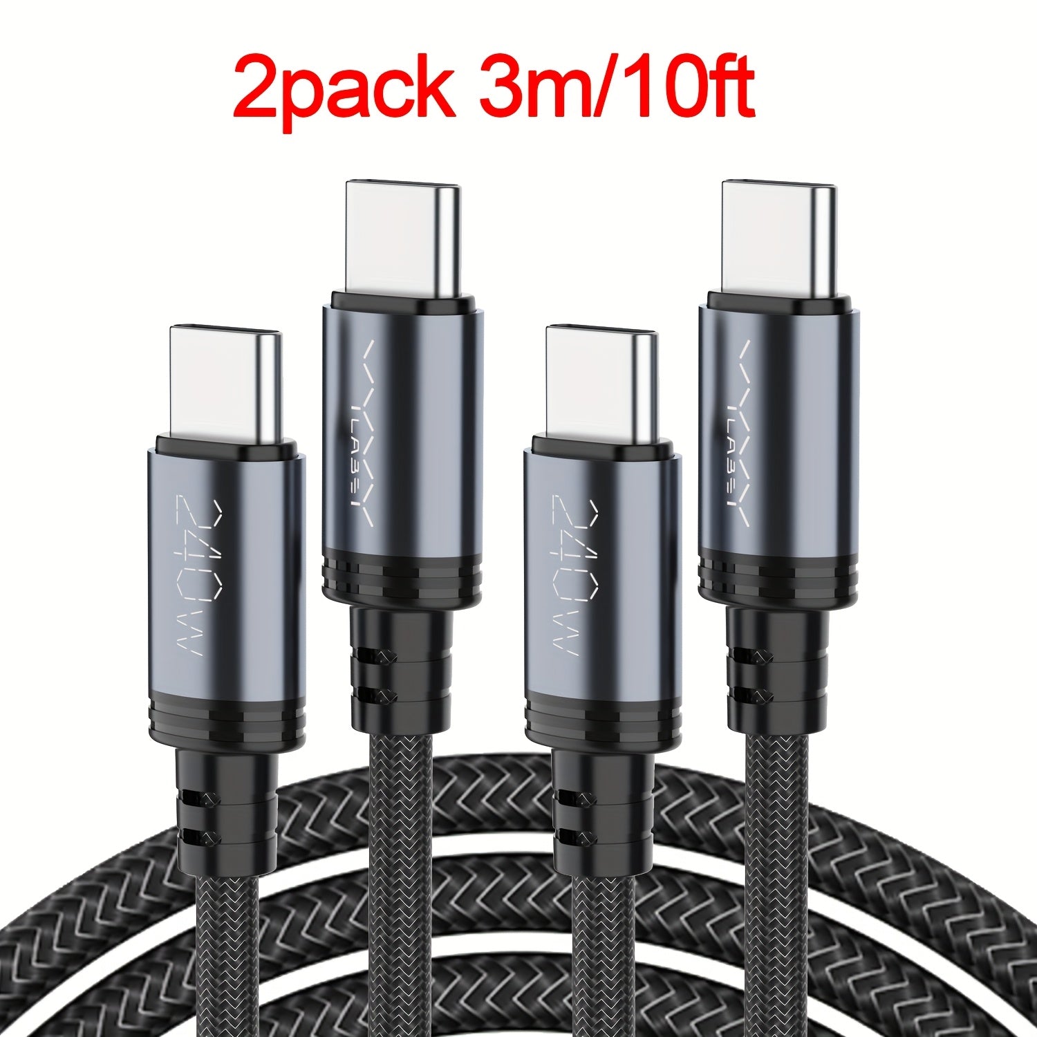 Cable USB-C de carga rápida 240W para móvil tableta y portátil | 240W y 201.17 cm