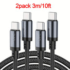 Cable USB-C de carga rápida 240W para móvil tableta y portátil | 240W y 201.17 cm