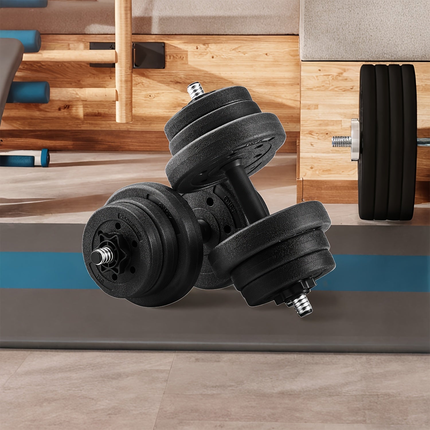 Par de mancuernas, cada una de 10 kg, pesas ajustables ideales para entrenamientos, fitness y levantamiento de pesas en casa tanto para hombres como para mujeres