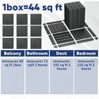 44 piezas de baldosas de composite para terraza exterior de 29.97 X 29.97 cm, pisos entrelazados para terraza, baldosas de piso de terraza rápidas, pisos impermeables para patio, balcón, jardín y exteriores, 44 baldosas por caja de 43.05 pies cuadrados, 1