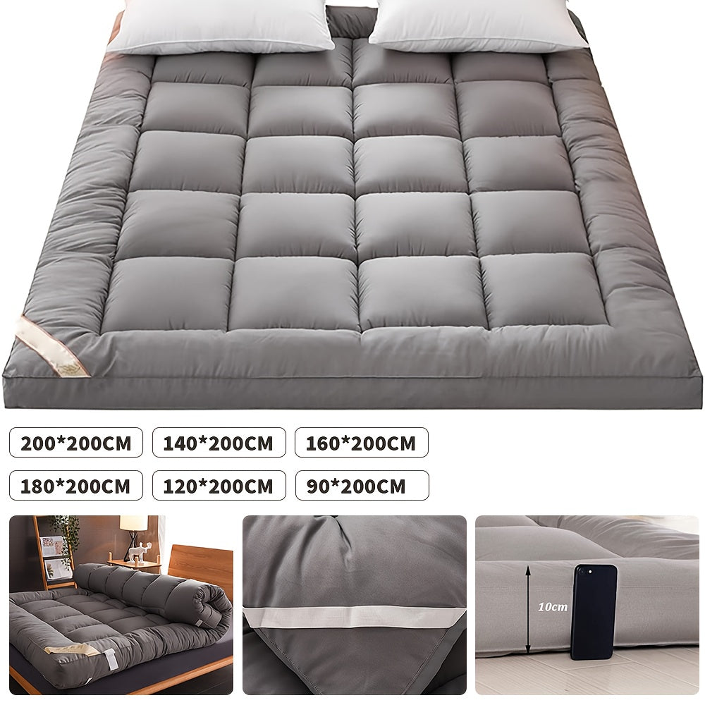 Cubrecolchón, Cubrecolchón Acolchado Ajustable Extrasuave y Transpirable para Espalda, con Bandas Elásticas Fuertes, Relleno y Cubierta de Poliéster de Felpa Suave, Transpirable, Comodidad de Lujo para Todas las Estaciones para Dormitorio, Habitación de I