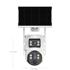 Cámara de Seguridad Exterior con Energía Solar, Tarjeta SIM y 4G LTE - Lente Dual HD 8MP, Zoom 10x, Detección de Movimiento/Humanos, Comunicación Bidireccional, Visión Nocturna a Color, para Vigilancia en el Hogar (No)