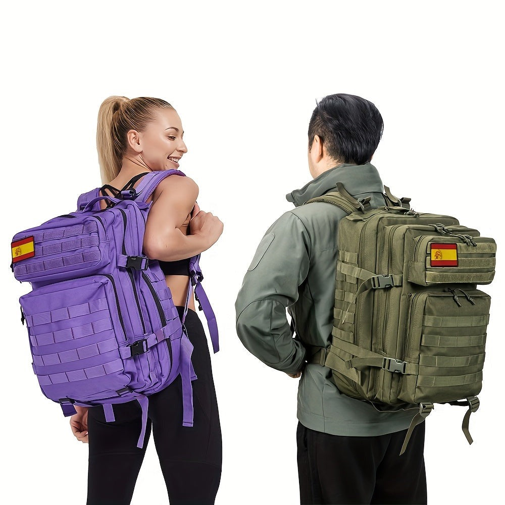 45L Mochila Táctica para Senderismo al Aire Libre para Mujeres/Hombres, Mochila Deportiva de Ciclismo y Fitness con Sistema MOLLE, Bolsa de Viaje para Escalada y Trekking, Estilo Poliéster 3 Días, Mochila Táctica para Deporte y Emergencias