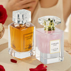 Juego de dos botellas de perfume para mujer, total 105 ml, notas amaderadas y florales, fragancia de larga duración, perfume para mujer, adecuado para salir, ambiente de cita, la primera opción como regalo para tu novia, empaque exquisito (estilo caja de
