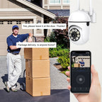 4 cámaras de seguridad para exteriores 1080P FHD: Rotación PTZ de 355°, visión nocturna a todo color, audio bidireccional y funciones adicionales perfectas para la vigilancia del hogar/negocios pequeños (propietarios)