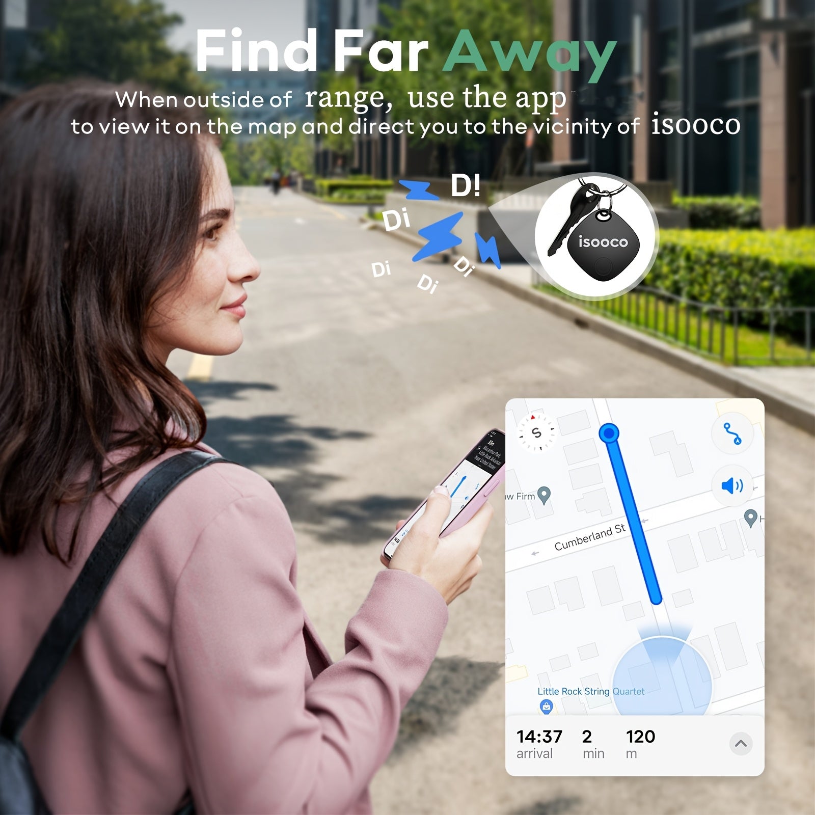 Localizadores inteligentes | 4 Piezas de Rastreador GPS Inteligente (Solo Compatible con iOS, No Android), Localizador Global, Dispositivo