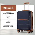 1/3 piezas de 20 pulgadas, 24 pulgadas y 28 pulgadas, maleta KONO, carrito, estuche de viaje - polipropileno, ligero, carcasa dura, 4 ruedas giratorias dobles y cerradura TSA