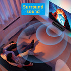 Barra de sonido con subwoofer, barra de sonido para Smart TV, minibarras de sonido con conexión ARC/óptica/AUX/inalámbrica, sistema de sonido envolvente para TV/PC/juegos/proyectores con control remoto por infrarrojos