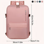 La mochila está hecha de tela Oxford de alta calidad, con un compartimento de viaje de separación seca y húmeda, color sólido, mochila simple y de gran capacidad con compartimento independiente para zapatos, ideal para viajes, desplazamientos y escuela