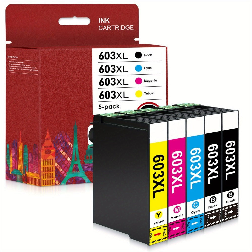 Cartuchos de tinta compatibles 603XL para varios modelos Epson Expression Home y Workforce, disponibles en paquetes de 1 a 10