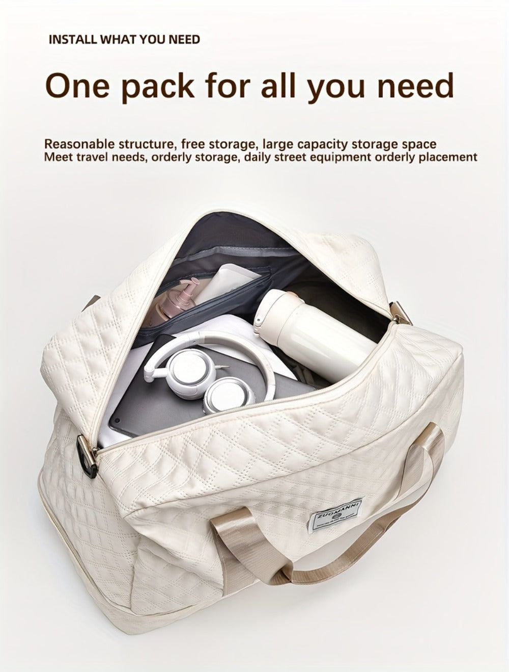 Bolso de Fitness Moda Exterior Corto Bolso de Viaje para Mujer Bolso de Equipaje Plegable de Ocio y Moda de Gran Capacidad para Viajes de Negocios Portátil