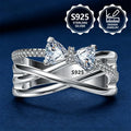 Anillo de moda para mujer, exquisito, de plata de ley 925, elegante y moderno, un anillo de joyería de alta gama para mujer con una apariencia hermosa, adecuado para viajes de vacaciones, uso diario y es un regalo conmemorativo ideal para amigos.