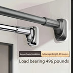 Barra de cortina de ducha ajustable de acero inoxidable, barra de tensión para cortinas, para ventana, armario, cocina