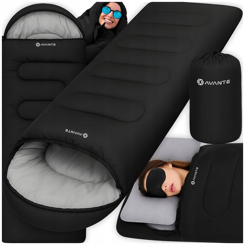 Funda para Saco de Dormir de Camping, Manta de Viaje con Capucha y Cremallera 210X75 Cm, Ligera 500G. Saco de Dormir Hipoalergénico para Excursiones de Camping y Senderismo. Gran Tamaño con Libertad de Movimiento. Bolsa Compacta de Fácil Transporte. Aisla
