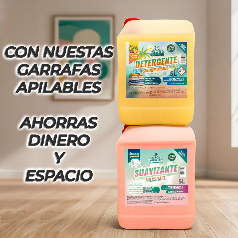 KIMIA - Detergente para Ropa Summer Dreams 5L | con Microcápsulas Perfumantes | Quitamanchas | Adecuado para Ropa Blanca y de Color | Fragancia Intensa | Para Todo Tipo de Tejidos | Limpieza Profunda