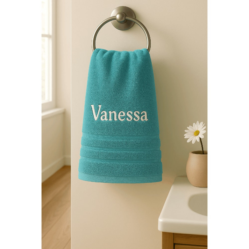 Toalla de baño personalizada con nombre, hermosamente bordado, toalla personalizada con nombre, toalla de baño