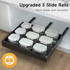 1 unidad de cajón telescópico, estantes de almacenamiento extraíbles y expandibles, ancho ajustable (31.5-52 cm), no requiere perforación para la instalación, adecuado para película adhesiva, diseñado para gabinetes de cocina y baño