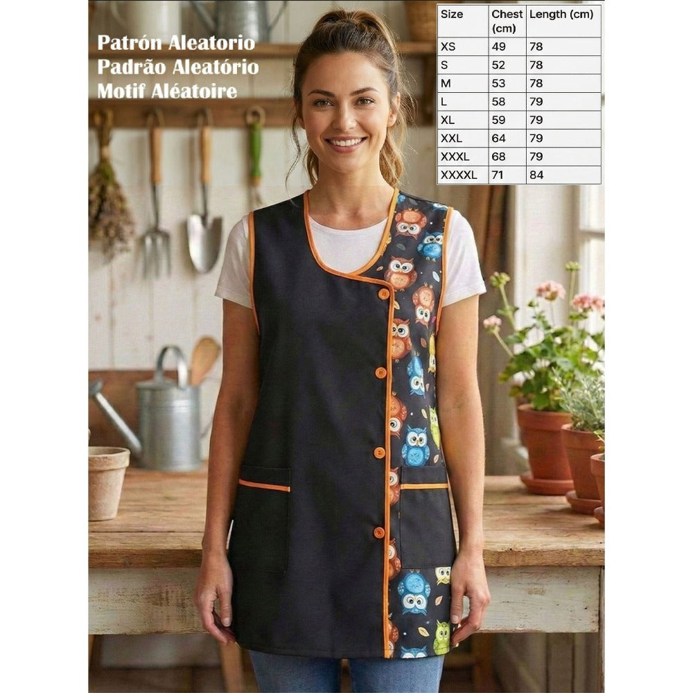 Mandilón de Cocina para Mujer Estampado Patrón Aleatorio Cómodo y Resistente