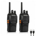 2 piezas de walkie talkies recargables, radios bidireccionales de largo alcance de 3-5 km con auriculares, radios bidireccionales de 16 canales walky talky UHF portátiles para adultos para senderismo, ciclismo, camping, alimentación por USB, regalo de San