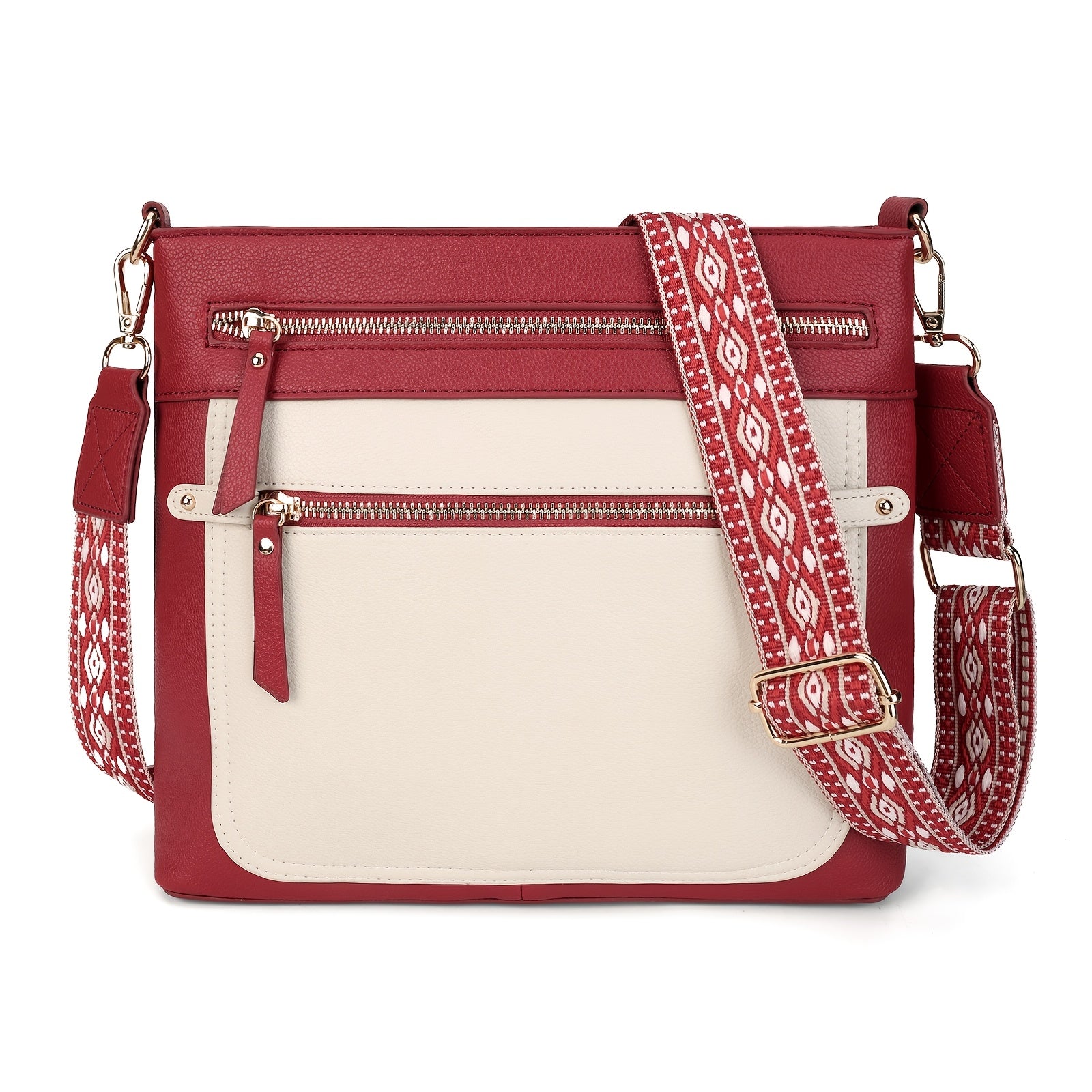Bolso de Mujer de Patchwork a la Moda con Combinación de Colores, Gran Capacidad y Múltiples Bolsillos, Bandolera Estilosa y Versátil, de Alta Calidad para el Uso Diario, Bolso Cruzado, Cartera, Funda para Teléfono