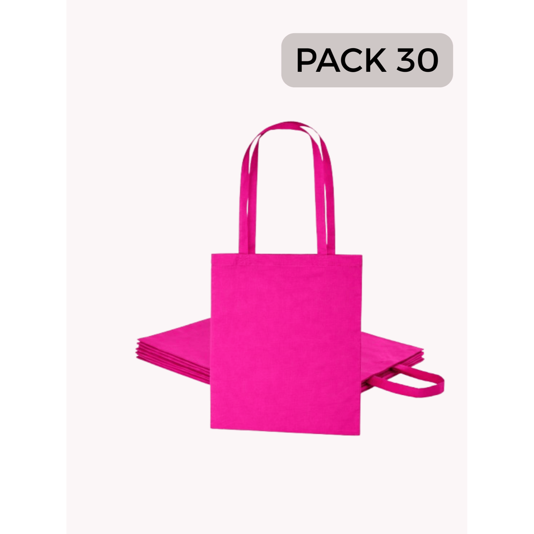 Pack 30 Bolsas de Tela de Algodón (Envío en 48 Horas) - Varios Colores- Tote Bag de Asa Larga, Reutilizable - Perfecta para Regalar, Pintar, Decorar, Manualidades, Talleres de Pintura, Ideal para Eventos y Regalos de empresa, Ir a la compra, Tiendas, Unis