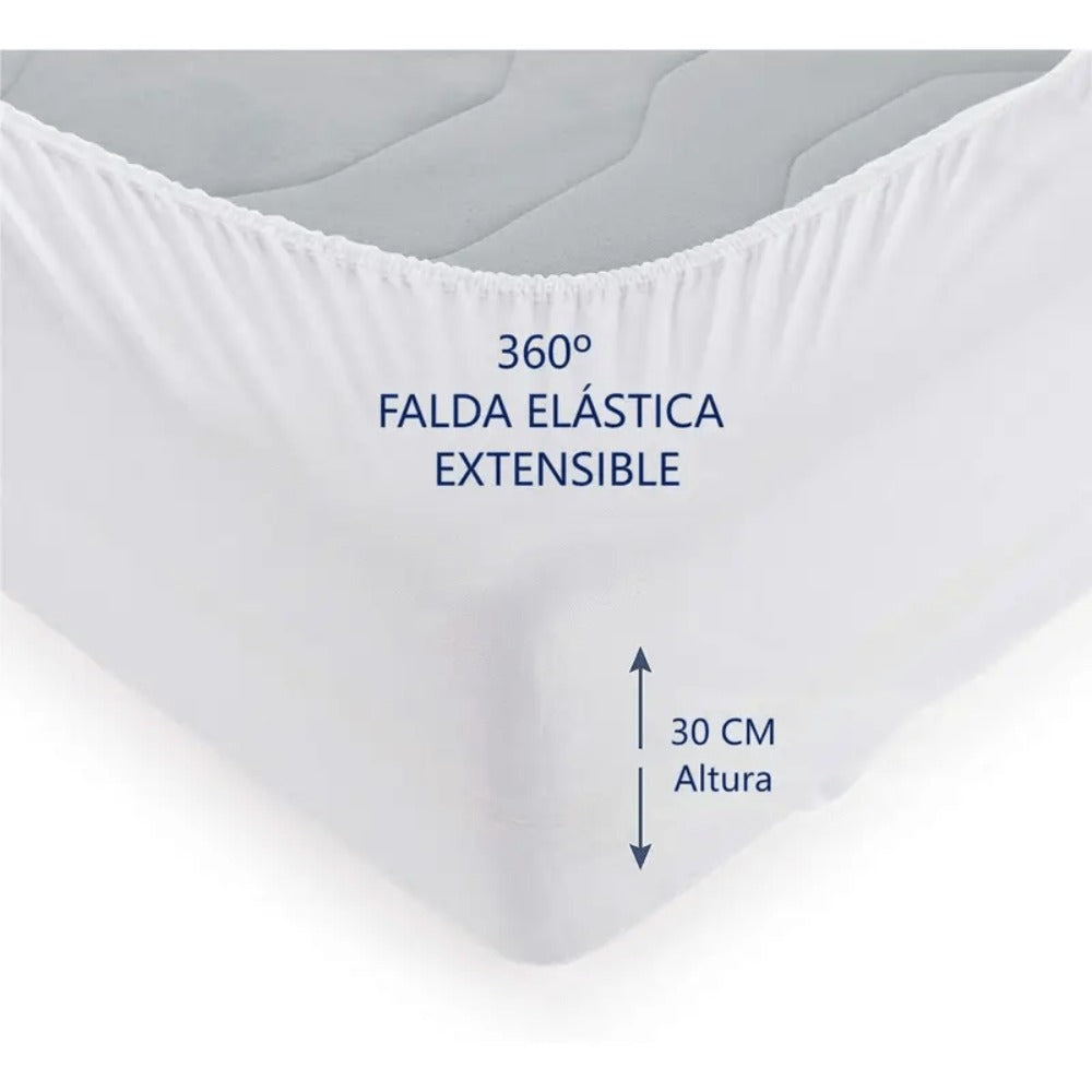 Protector de Colchón – Transpirable e Impermeable,Banda Elástica Ajustable hasta 30 cm