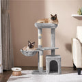 Costoffs Árbol de Gato con Plataforma de Altura de 87 Cm Árbol de Escalada con Cueva Cesta Postes de Sisal