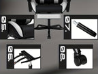 Silla Gaming, Silla Esports, Silla Gaming Ergonómica con Reposapiés, Silla Gaming de Carreras con Reposacabezas Ajustable, Silla de Ordenador con Altura Ajustable y Soporte Lumbar, Adecuada para Oficina en Casa y Gaming, Beige, Azul, Negro, Rojo, Naranja