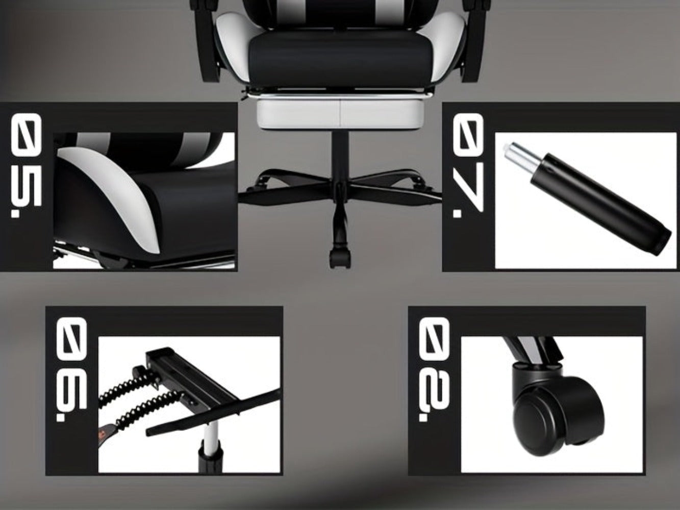 Silla Gaming, Silla Esports, Silla Gaming Ergonómica con Reposapiés, Silla Gaming de Carreras con Reposacabezas Ajustable, Silla de Ordenador con Altura Ajustable y Soporte Lumbar, Adecuada para Oficina en Casa y Gaming, Beige, Azul, Negro, Rojo, Naranja