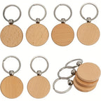 100 Llaveros de Madera Natural | Llaveros en Blanco Grabados con Anillos de Metal, Material de Madera Artesanal Color Caqui Clásico, Ideal para Regalos de Pascua, Día de San Valentín, Día de la Independencia, Carnaval, Llaveros Lindos, Diseño Fácil, Super