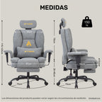 Silla de gaming SYMINO, silla de oficina ergonómica de piel PU con soporte lumbar - Silla de escritorio reclinable para computadora para adultos, asiento de videojuegos estilo carreras (altura y reposacabezas ajustables)
