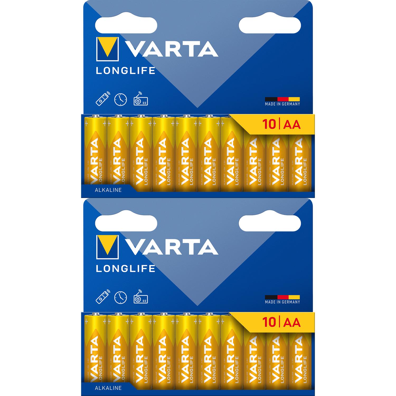 Pilas | Pilas AA Alcalinas de Alto Rendimiento, VARTA Longlife, Ultra Larga Duración, Energía Continua, Ideal para Controles Remotos, Juguetes